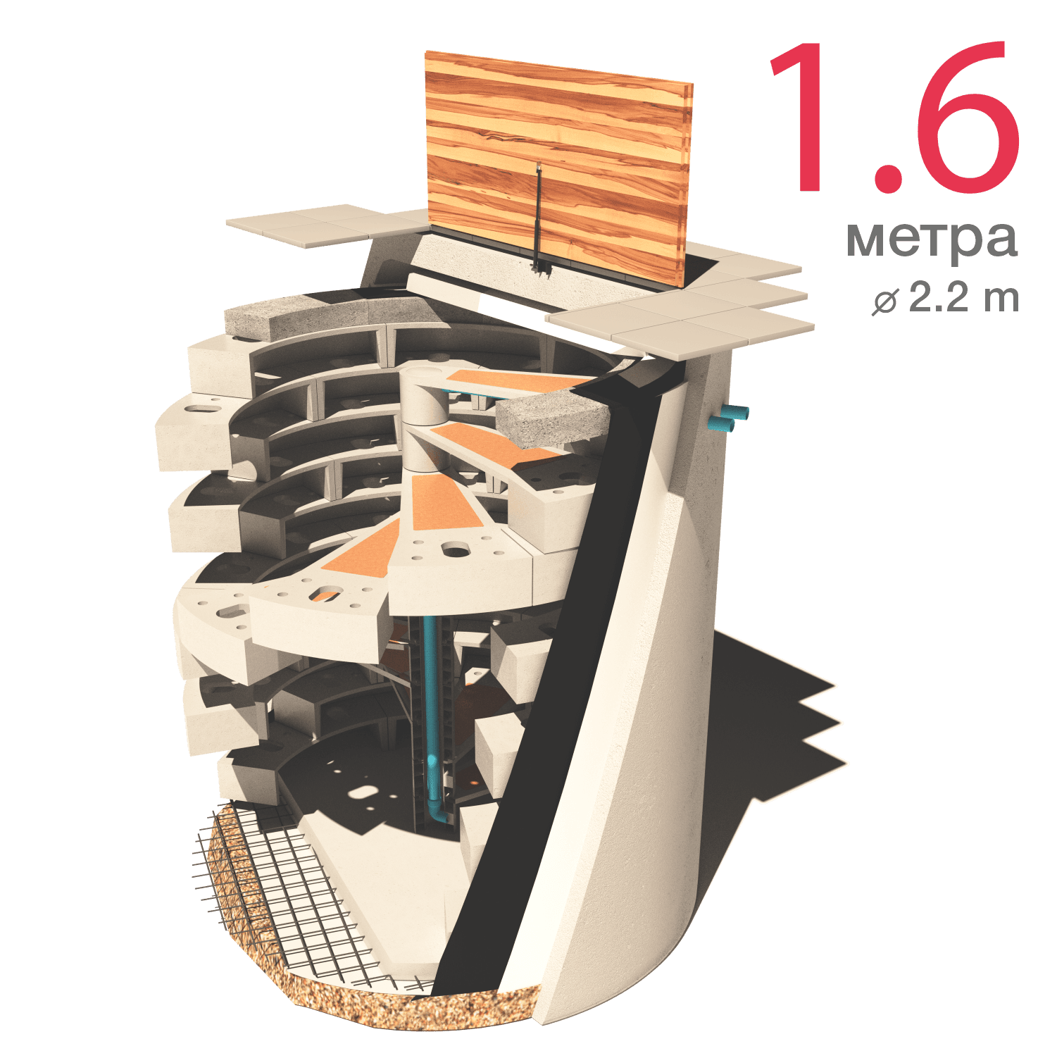 Спіральний погріб 1.6м