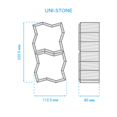 UNI-STONE, 223х112х80 мм